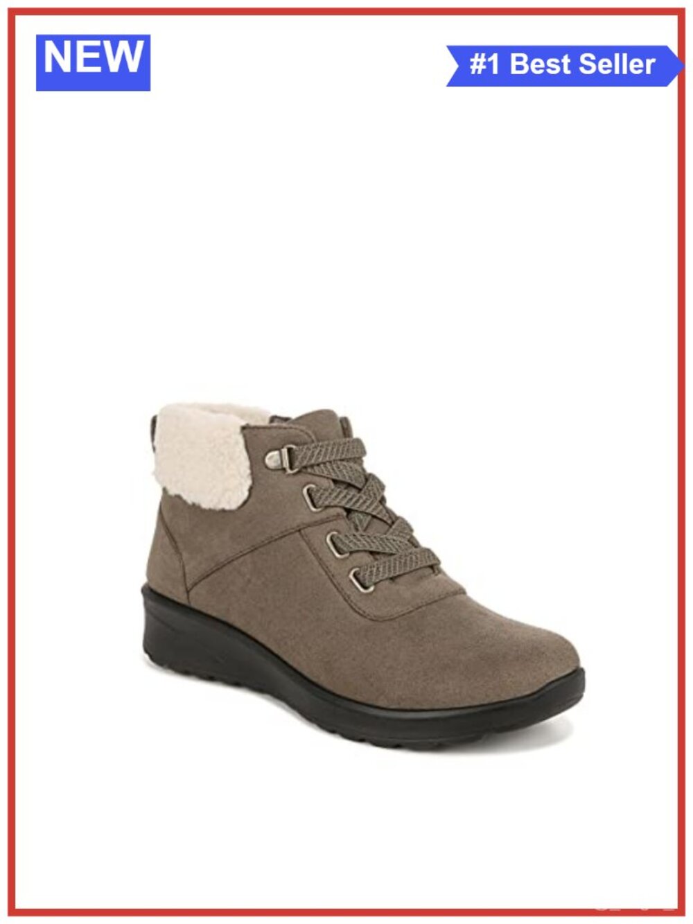LifeStride Generation Comfort Ankle Bootie Faux Stretch Laces Side Zip